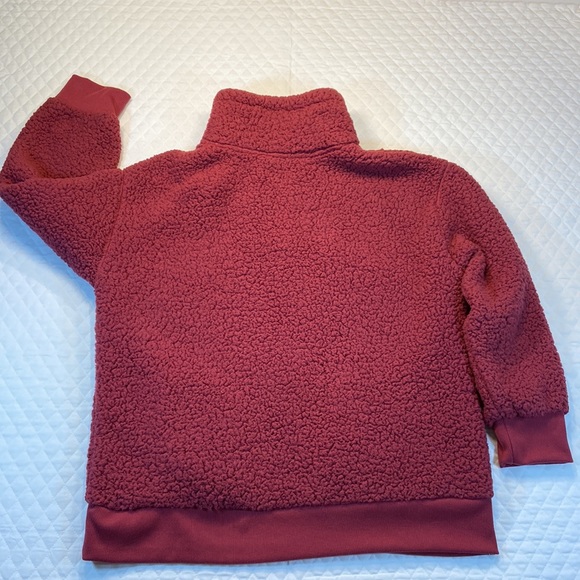 Adrienne VITTADINI Sport. Maroon Teddy Bear Pullover. Quarter Zip. X Large. - Picture 4 of 8
